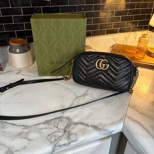 Gucci Black Quilted Leather Crossbody Bag
